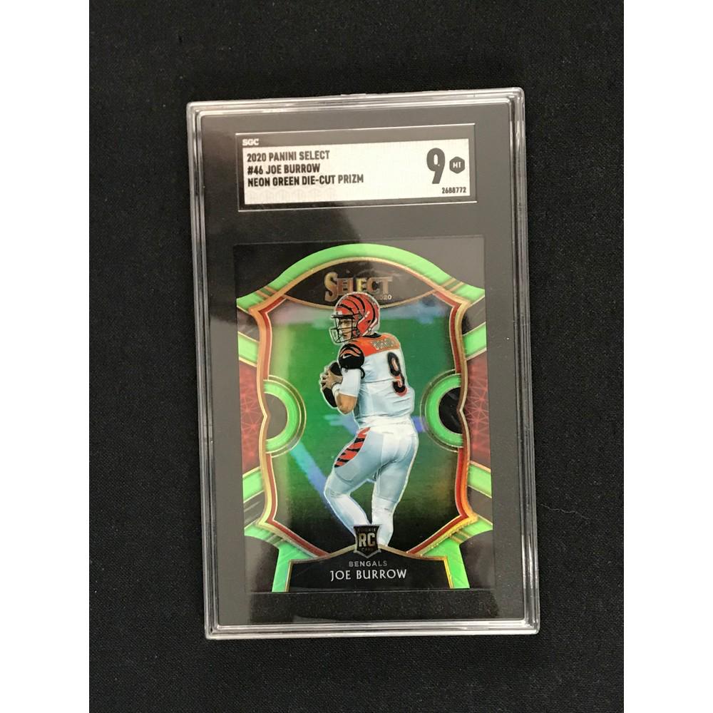 2020 Select Joe Burrow Neon Die Cut Rookie Sgc 9 (1 of 2)
