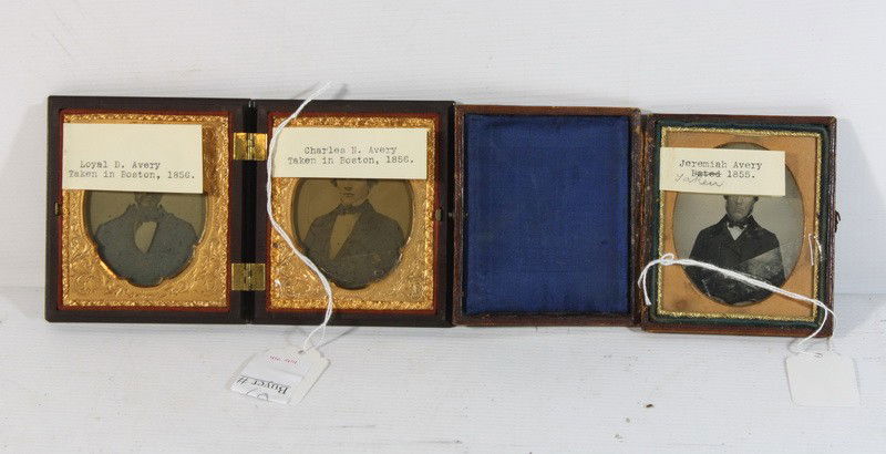 3 Dags Depicting Avery Family members of boston cir: 3 Dags Depicting Avery Family members of boston circa 1850's including double dag with Loyal Avery, Charles Avery, single dag of Jeremiah Avery