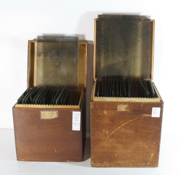 2 Boxes of glass negatives 6'' X 8", 8" x 10": 2 Boxes of glass negatives 6'' X 8", 8" x 10"