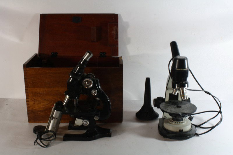 Pair of microscopes Bausch and Lomb and Spencer: Pair of microscopes Bausch and Lomb and Spencer