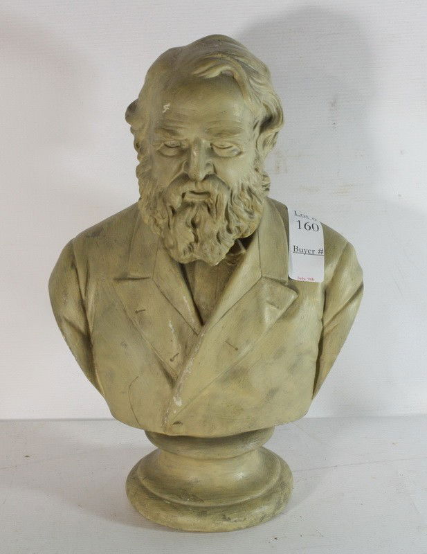Plaster Longfellow bust 14": Plaster Longfellow bust 14"