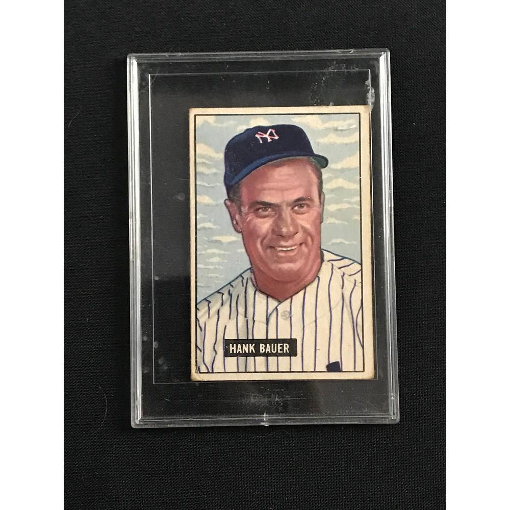 1951 Bowman Hank Bauer Crease Free: 1951 Bowman Hank Bauer Crease Free