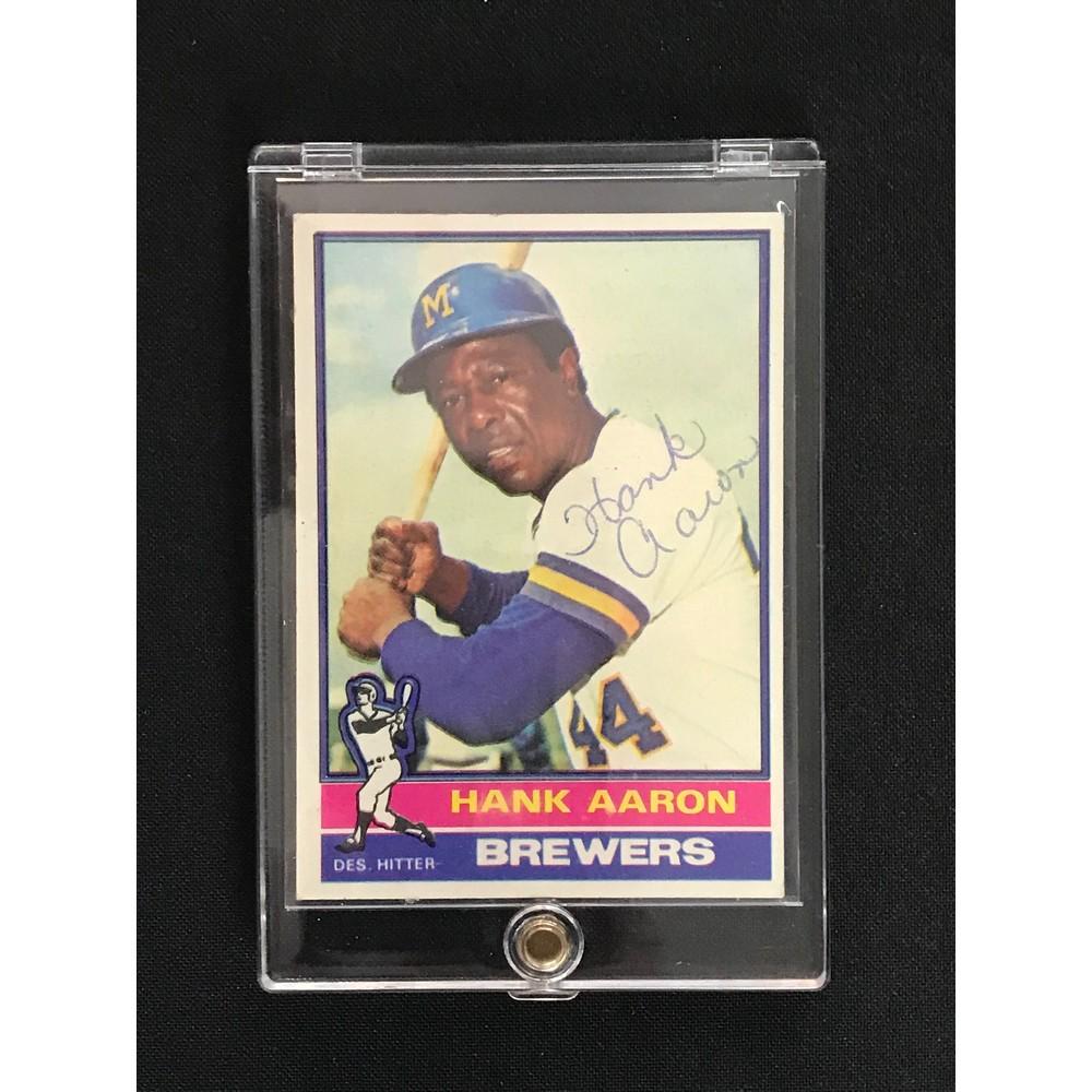 1976 Topps Hank Aaron Signed Card (1 of 2)