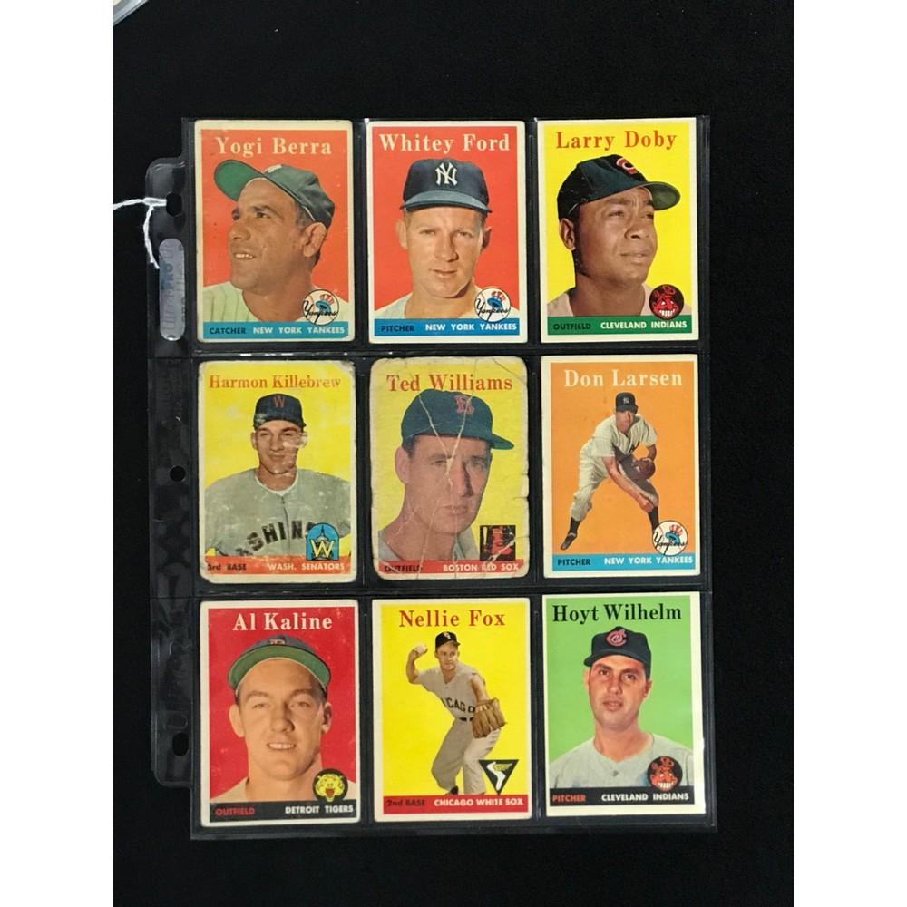 9 1958 Topps Baseball Hof  Cards (1 of 2)
