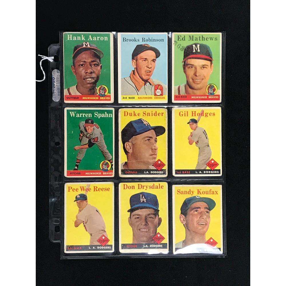 9 1958 Topps Baseball Stars/hof (1 of 2)