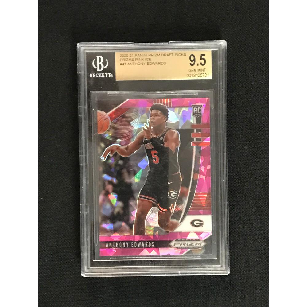 2020 Pink Prizm Ice Anthony Edwards Rc Bgs 9.5: 2020 Pink Prizm Ice Anthony Edwards Rc Bgs 9.5