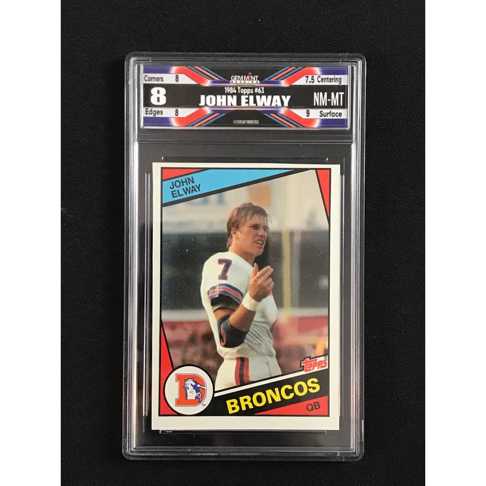 1984 Topps John Elway Rookie Graded 8 (1 of 2)