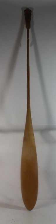 Canoe Paddle made by Myra Emerson with carved moose - 2