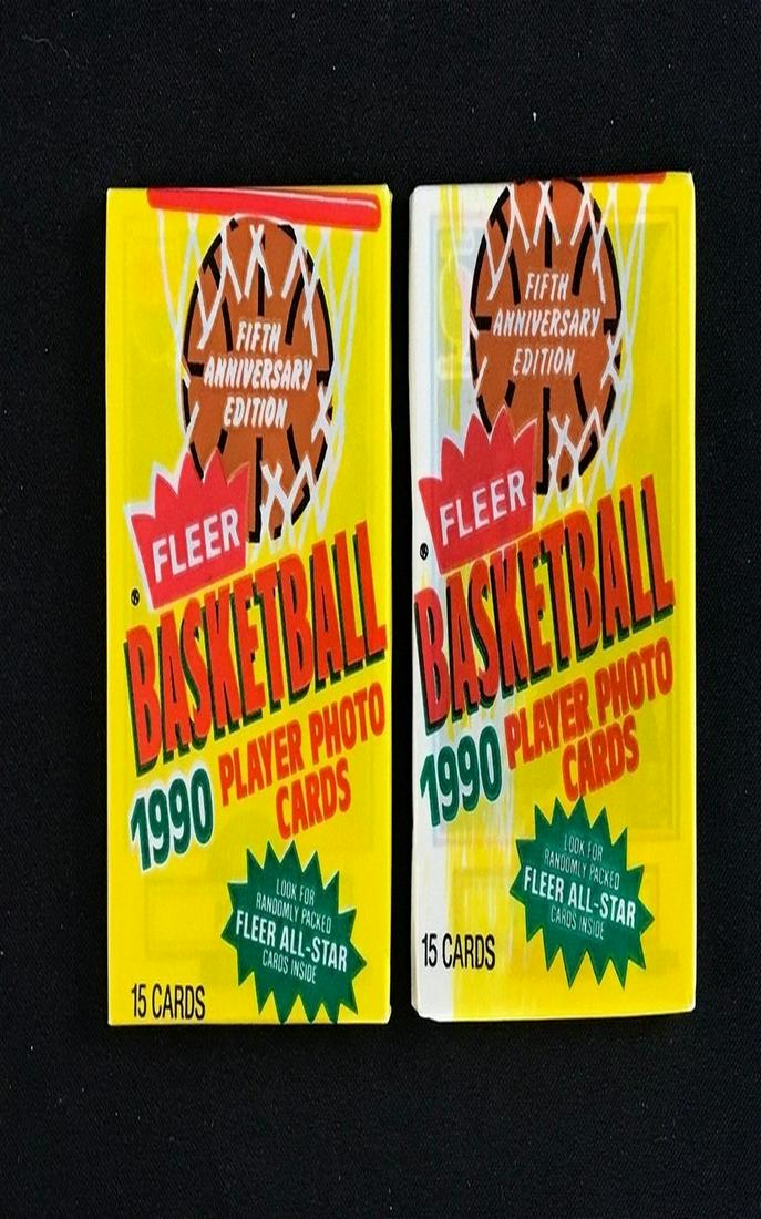 Two 1990 Fleer Basketball Unopened Packs (1 of 2)