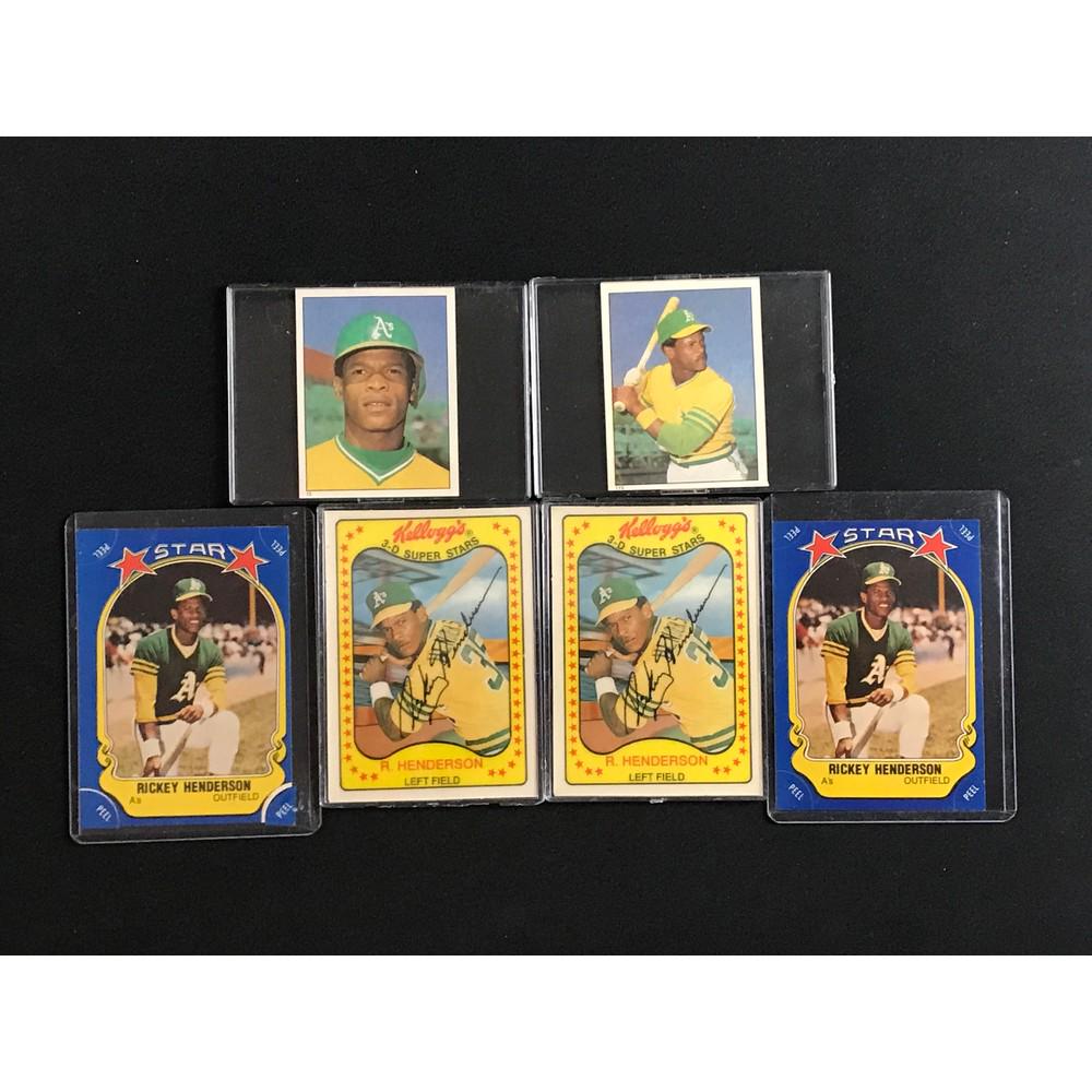 6 1981 Assorted Rickey Henderson Cards/stickers (1 of 2)