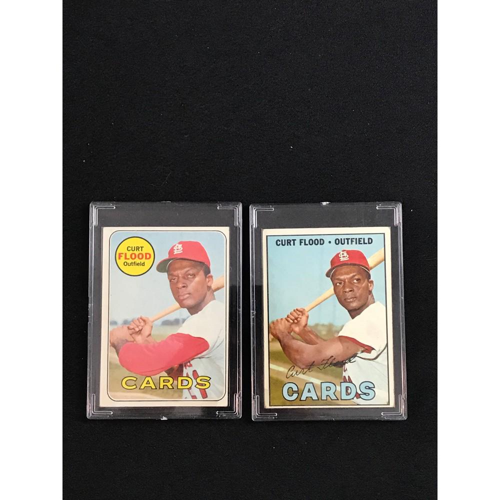 Two 1967 Topps Curtis Flood Cards (1 of 2)