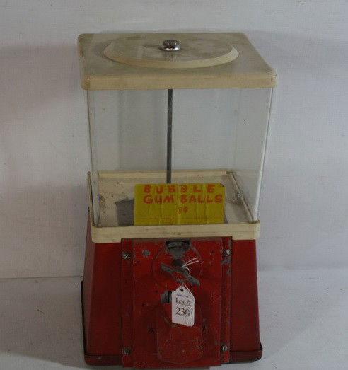 One Cent Bubble gum, plastic top, cast aluminum 13: One Cent Bubble gum, plastic top, cast aluminum 13 1/2" high