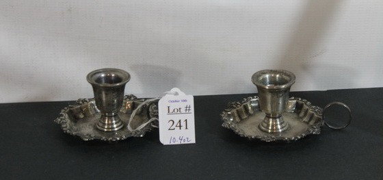 Pair of Sterling Silver Finger candle holders by : Pair of Sterling Silver Finger candle holders by Frank M. Whiting Company 2 inches in heigth, 2.4 oz. in weight
