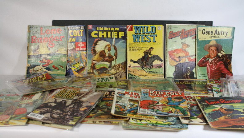 Over 30 comics to include Gene Autry's, other west: Over 30 comics to include Gene Autry's, other westerns, Lone Ranger, etc.