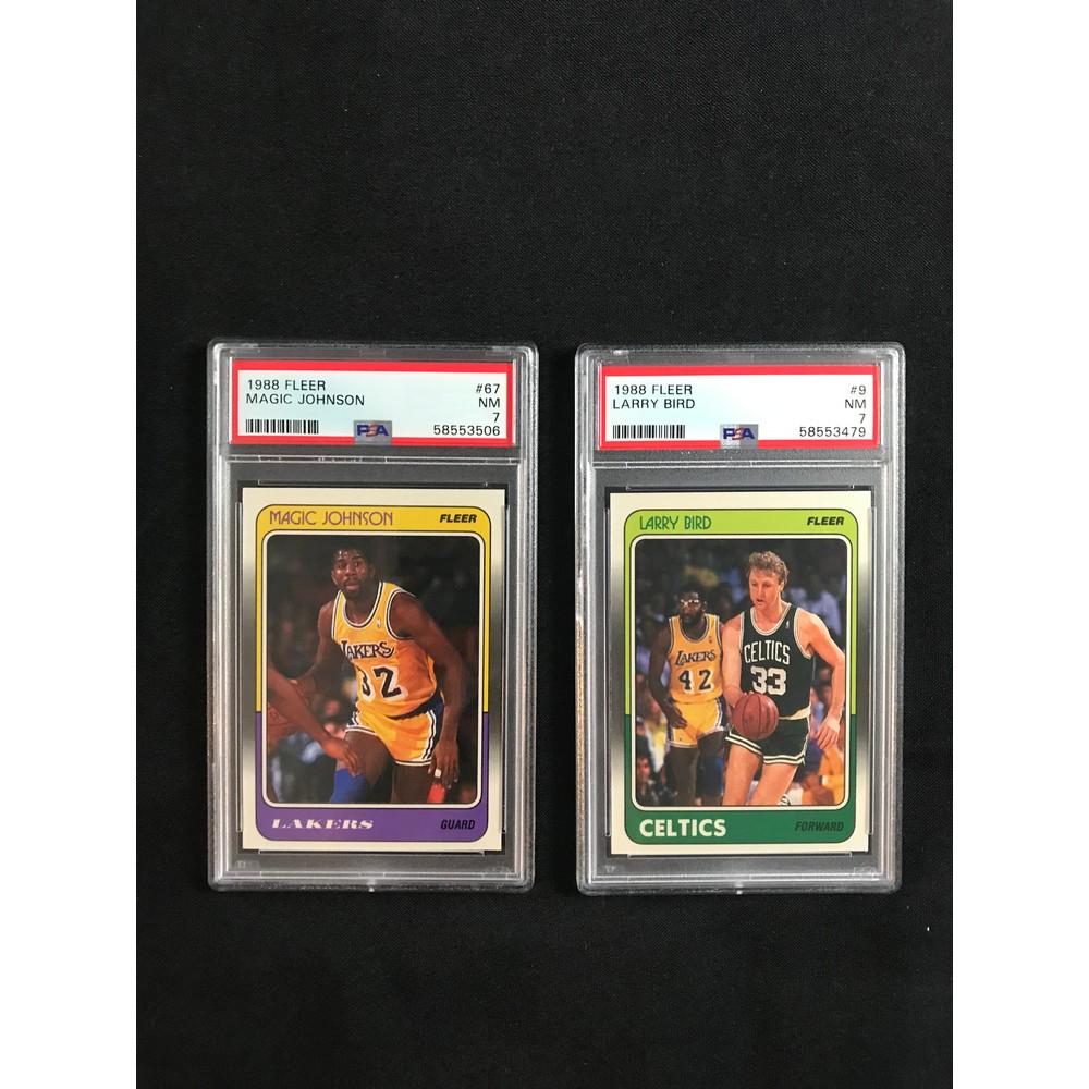 1988 Fleer Larry Bird/magic Johnson Psa 7 (1 of 2)