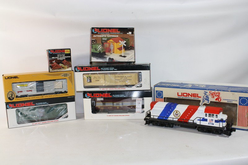Lionel Train lot with Spirt of 76 ENgine in origina: Lionel Train lot with Spirt of 76 ENgine in original box, accessories in original boxes and misc cars all in boxes