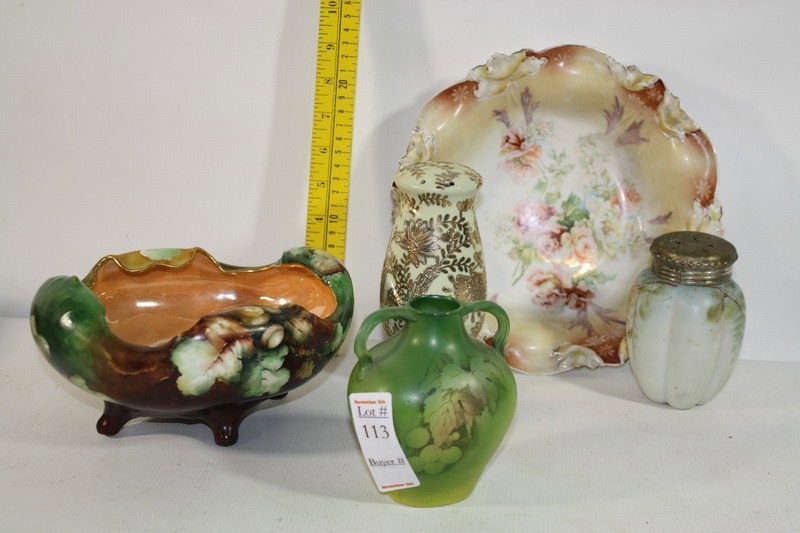 5 Pc Lot of hand painted china including Royal Bay: 5 Pc Lot of hand painted china including Royal Bayreuth, Nippon and More