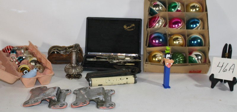 Misc. Lot with Christmas Decorations, Spy Glass, O: Misc. Lot with Christmas Decorations, Spy Glass, Opera Glasses, and more