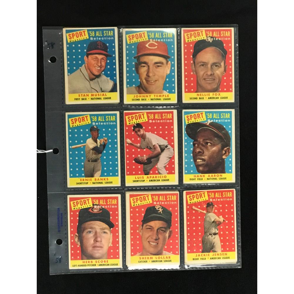 13 1958 Topps Baseball Allstars Loaded With Hof (1 of 2)
