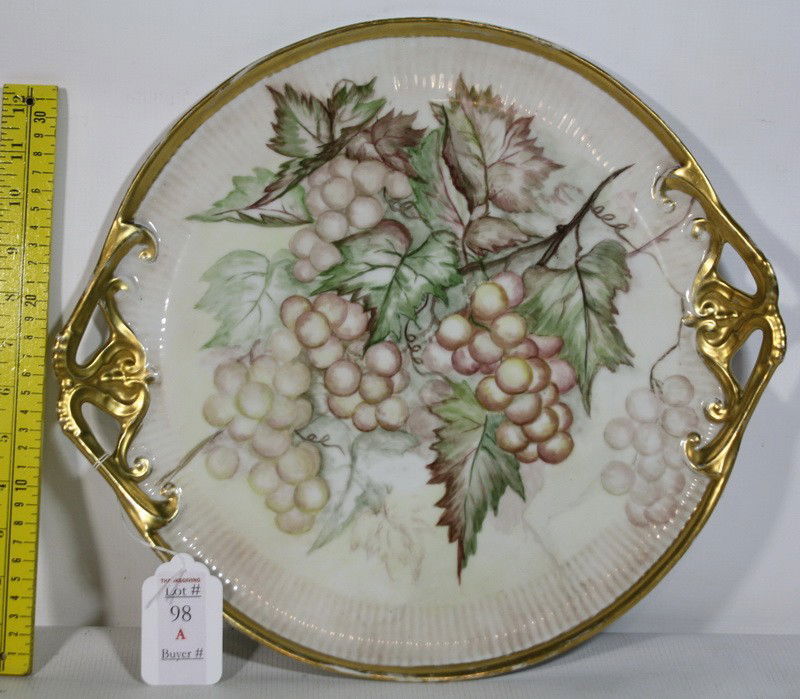Large Limoges Round Hand Painted Tray: Large Limoges Round Hand Painted Tray 15"x15"