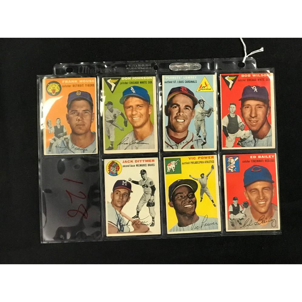 7 1954 Topps Baseball Cards Crease Free (1 of 2)