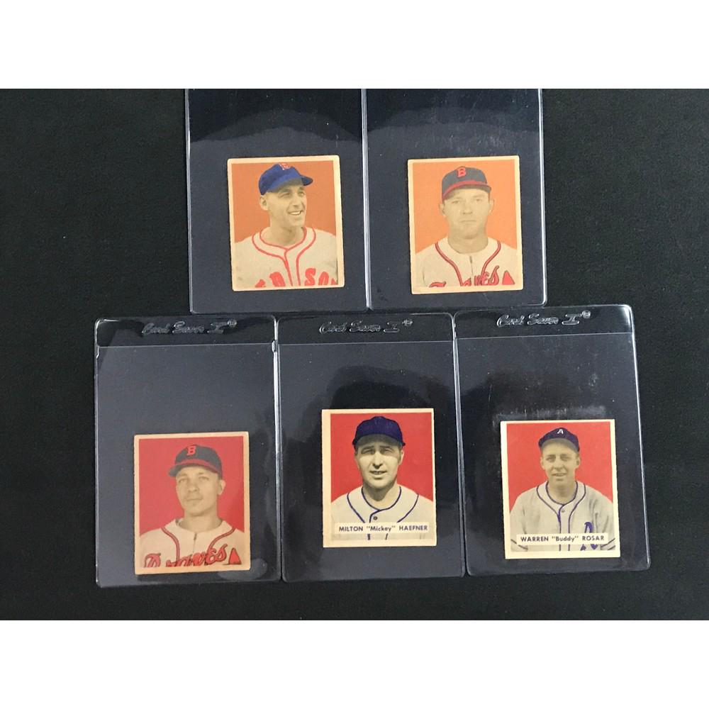 5 1949 Bowman Baseball Cards Nice Shape (1 of 2)