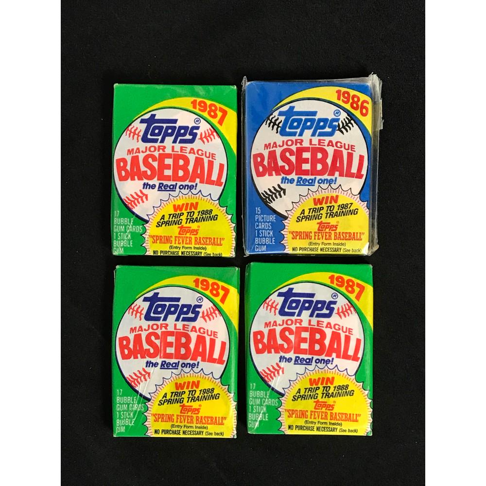 4 Unopened Baseball Wax Packs 1987/1986 (1 of 2)