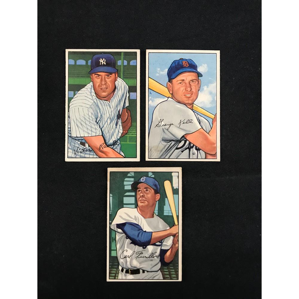 Three 1952 Bowman Stars Kell/raschi/furillo (1 of 2)