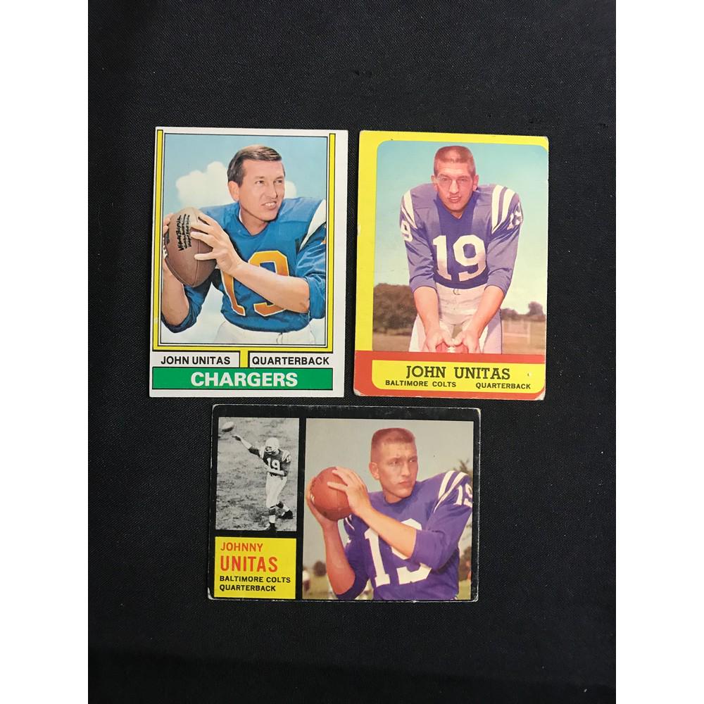 Three Vintage Johnny Unitas Cards (1 of 2)