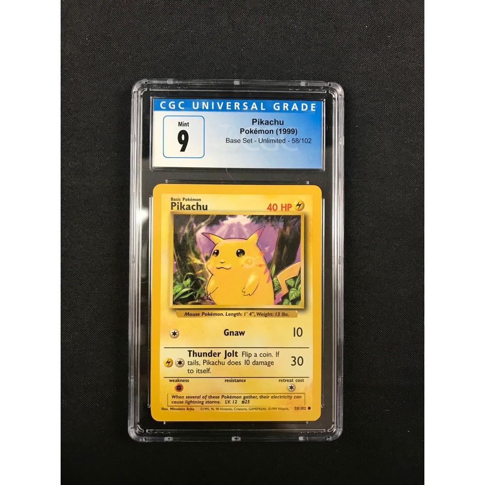 1999 Pokemon Pikachu Base Set Cgc Graded 9 (1 of 2)
