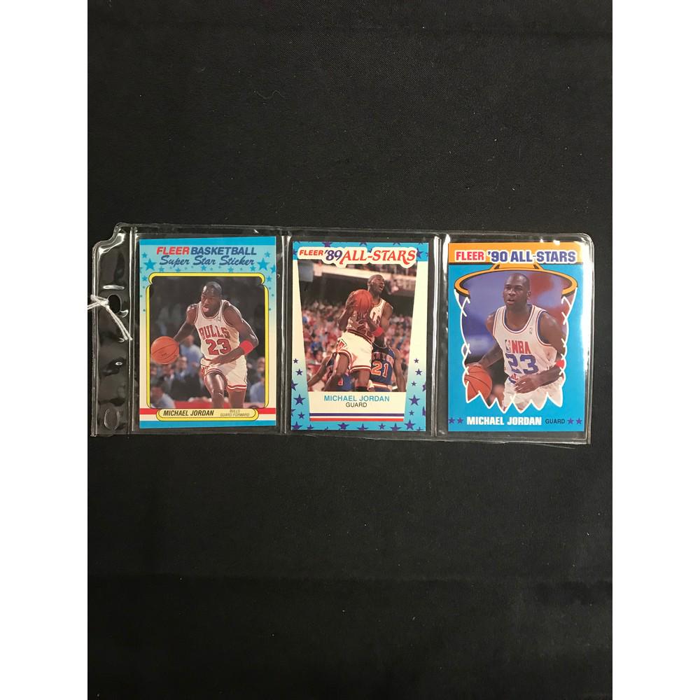 Three 1988-89 Fleer Michael Jordan Stickers (1 of 2)