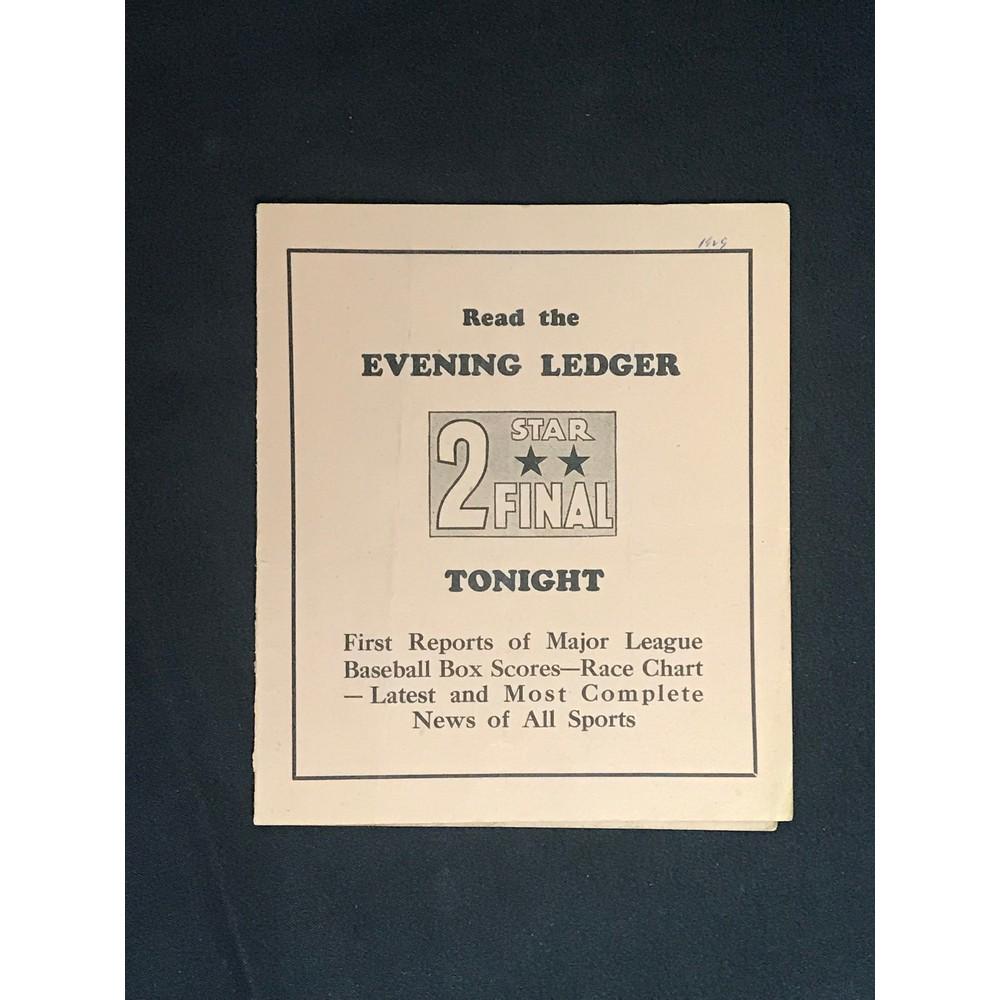 1930's Philadelphia A's Vs. Yankees Program (1 of 3)