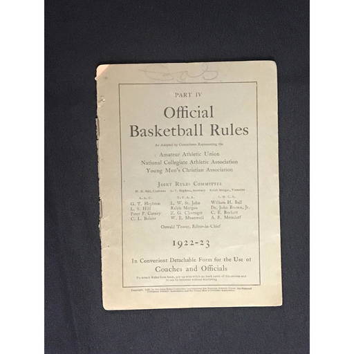 1922 23 Basketball Official Rules Guide