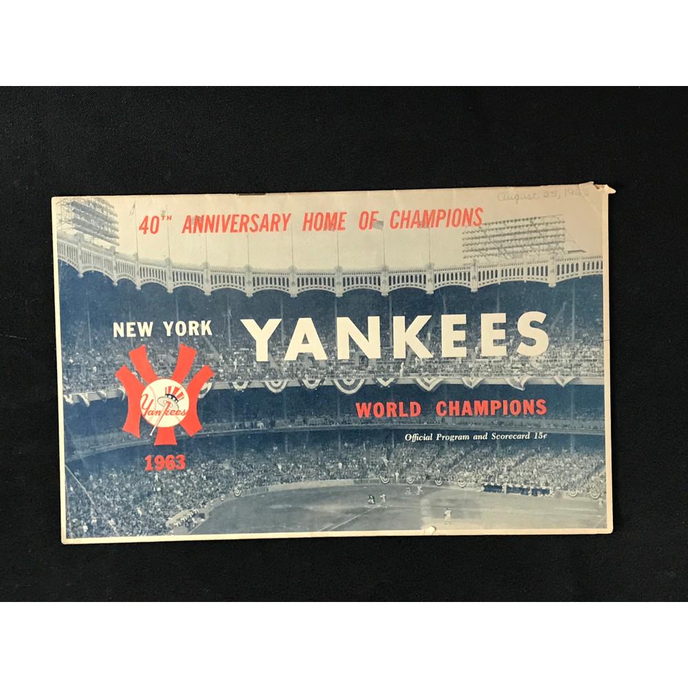 1963 Ny Yankees Score Cards With Memorablia (1 of 2)