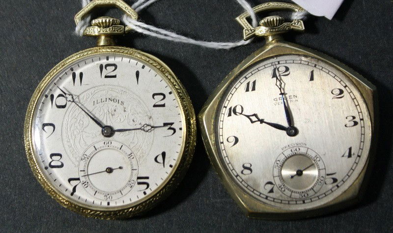 2 Pocket watch lot, Gruen and Illinois 21 Jewel: 2 Pocket watch lot, Gruen and Illinois 21 Jewel