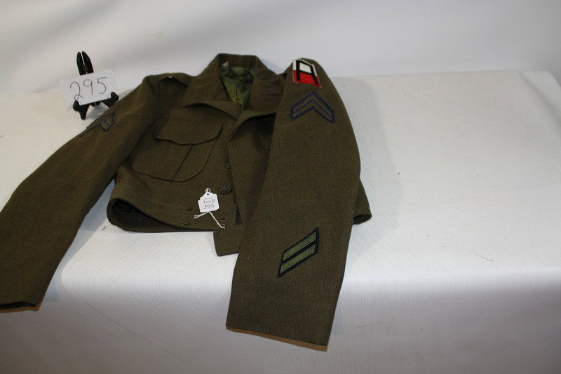 Military jacket with patches and insignias: Military jacket with patches and insignias