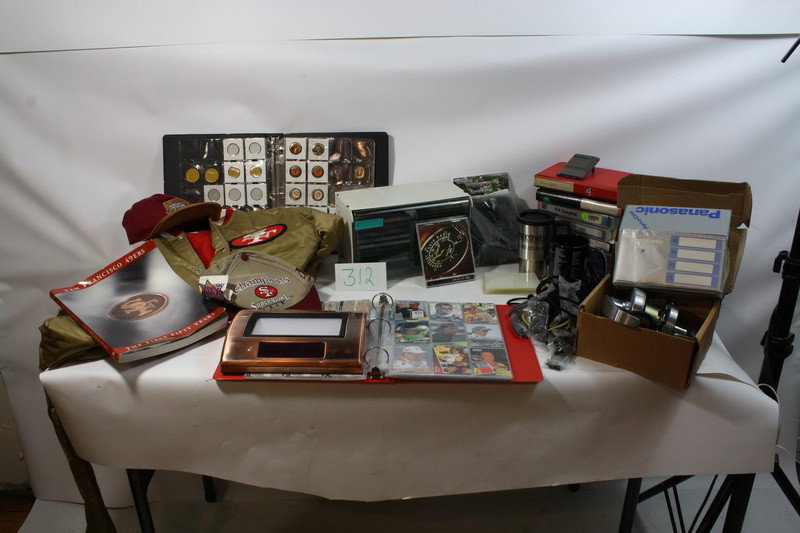 Misc. Lot with Harley Coins, 49ers Souvenirs, VHS : Misc. Lot with Harley Coins, 49ers Souvenirs, VHS Tapes and More
