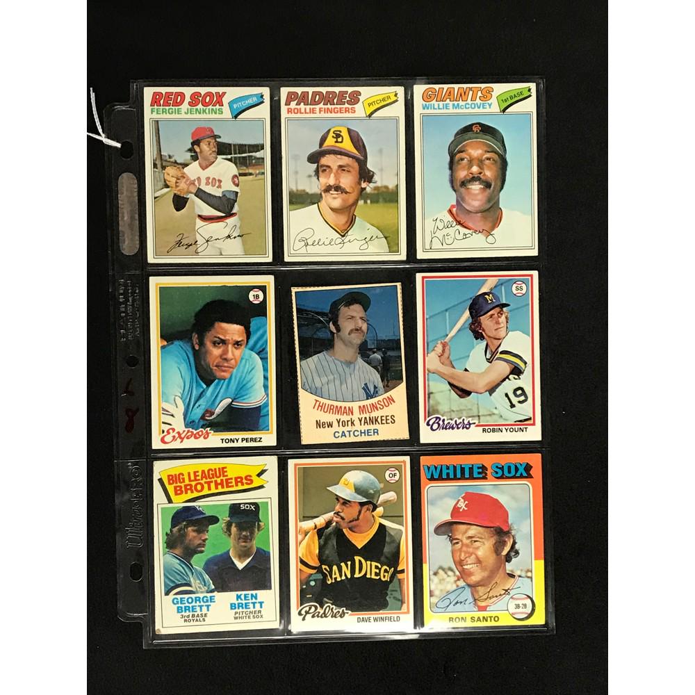 9 1970's Topps Baseball Hof Cards (1 of 2)