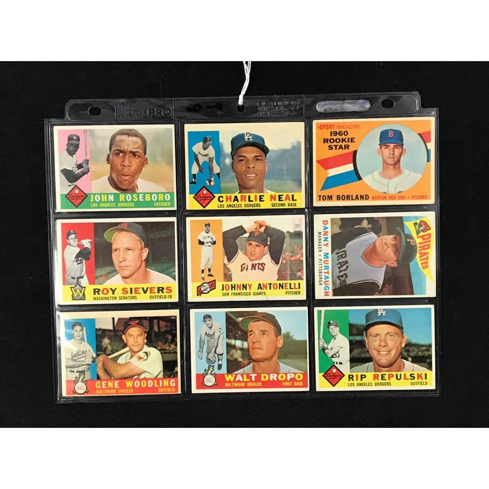 9 1960 Topps Star Baseball Cards (1 of 2)