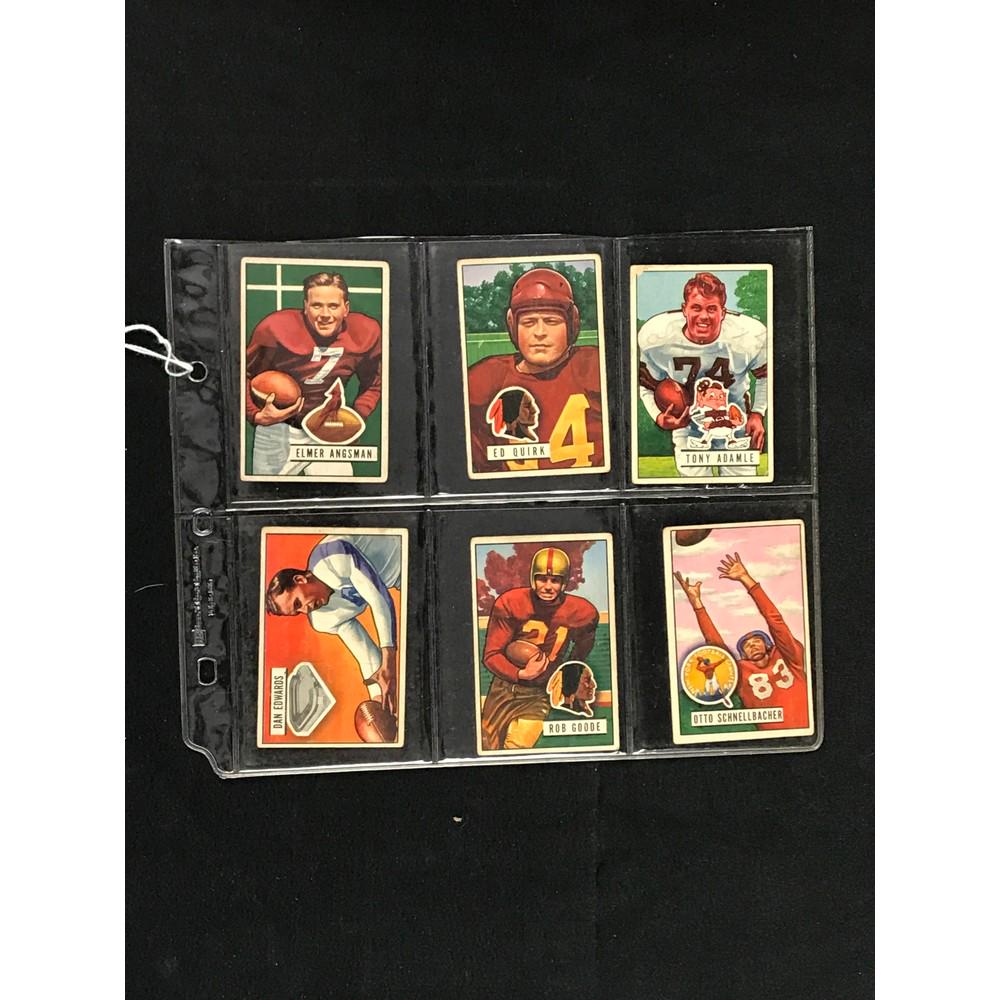 6 Different 1951 Bowman Football Cards: 6 Different 1951 Bowman Football Cards