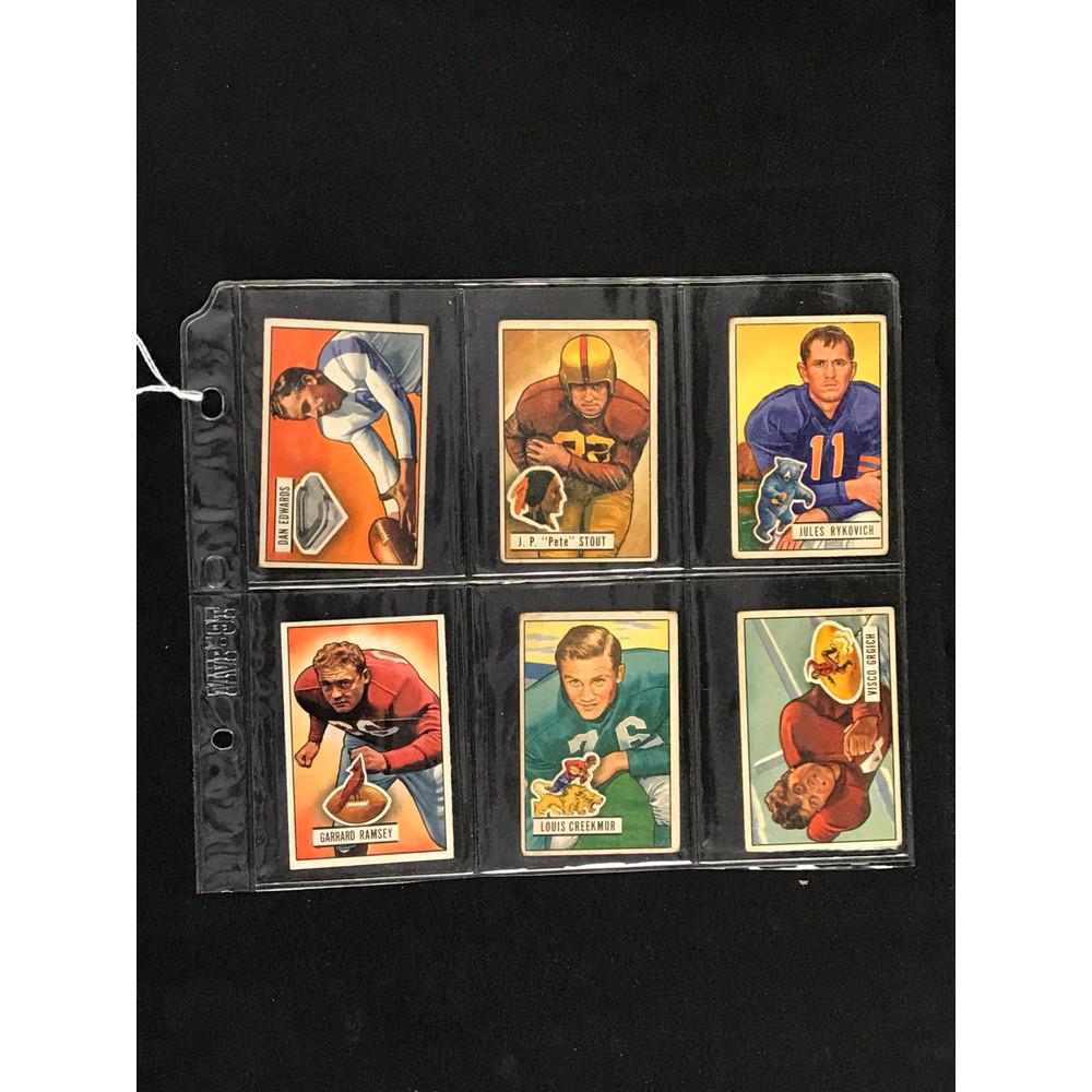 6 Different 1951 Bowman Football Cards: 6 Different 1951 Bowman Football Cards