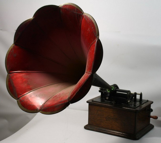 Edison Victrola with horn: Edison Victrola with horn