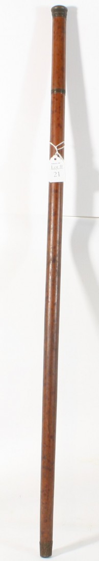 Early cane with glass beakers hidden inside for alc: Early cane with glass beakers hidden inside for alcohol storage and consumption 36"