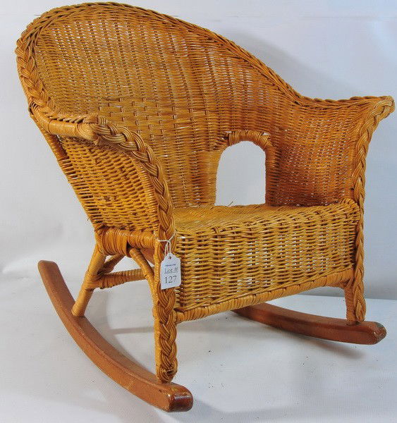 127 Small Child's Wicker Rocking chair