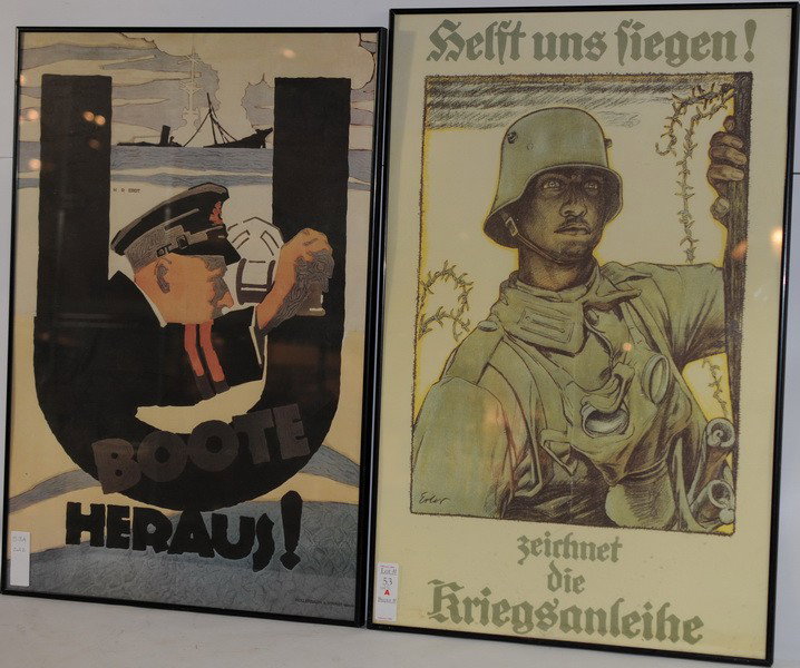2 German WW1 Propaghanda Posters 28x18: 2 German WW1 Propaghanda Posters 28x18