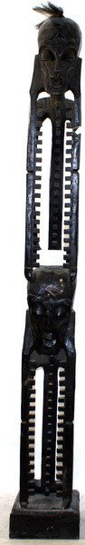 78" wooden African totem: 78" wooden African totem