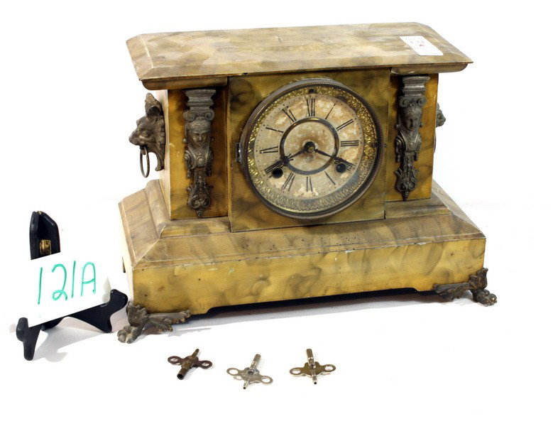 New Haven Victorian Marble Shelf clock. 15x11: New Haven Victorian Marble Shelf clock. 15x11