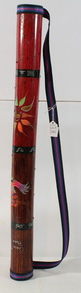 Costa Rican wooden handpainted instrument: Native Bamboo Hand painted Rain Stick made in Costa Rica.