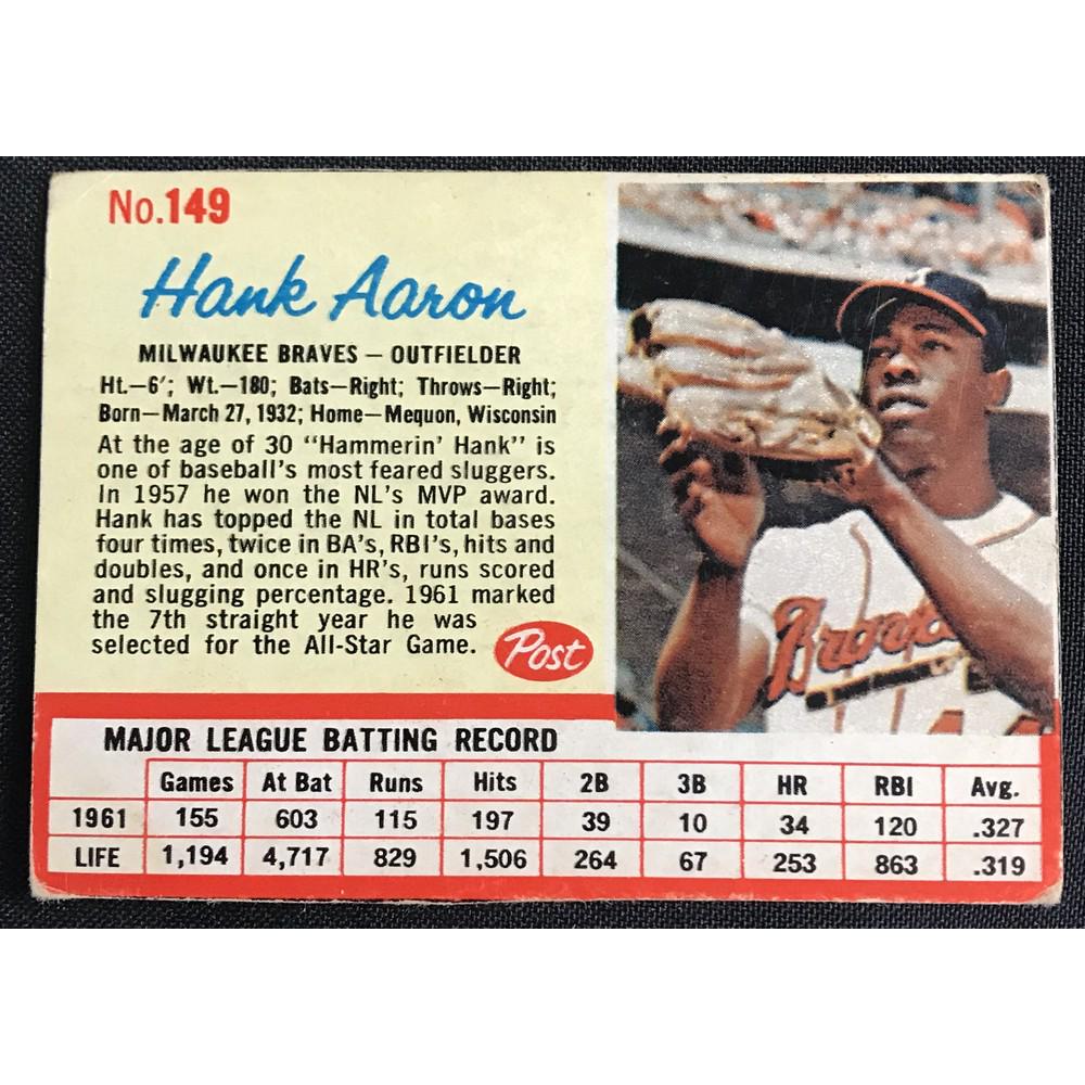 1962 Post Cereal Hank Aaron (1 of 2)