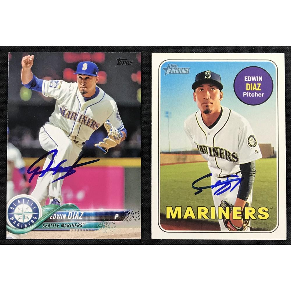 Two Edwin Diaz Signed Rookie Cards (1 of 2)